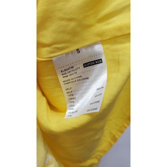 Sophie Rue Yellow Floral Ruffle Summer Mini Dress - Picture 5 of 7